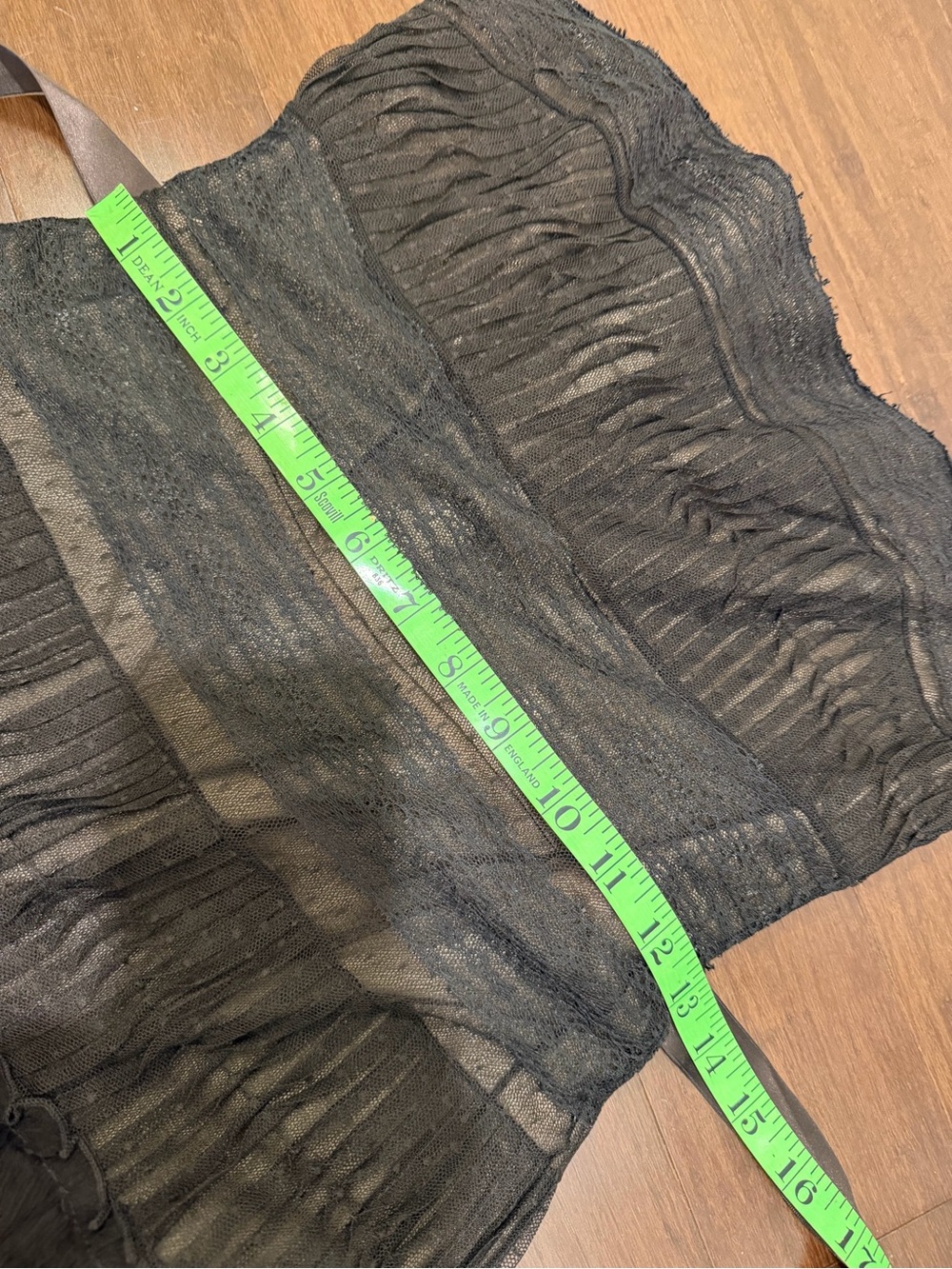 BCBGMaxAzria Black Strapless Tiered Ruffle Cocktail Dress with Satin Waist Tie - Picture 9 of 9